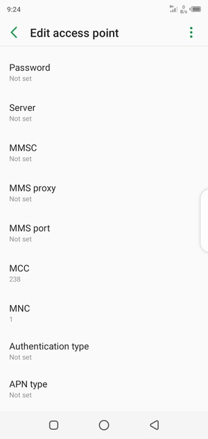 Scroll down and enter MMS information