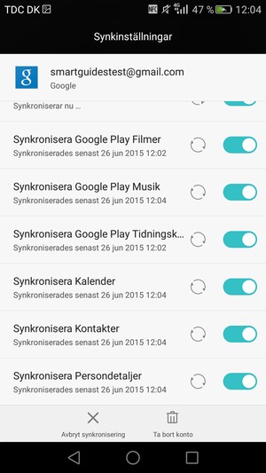 Dina kontakter ifrån Google kommer nu att synkas med din smartphone