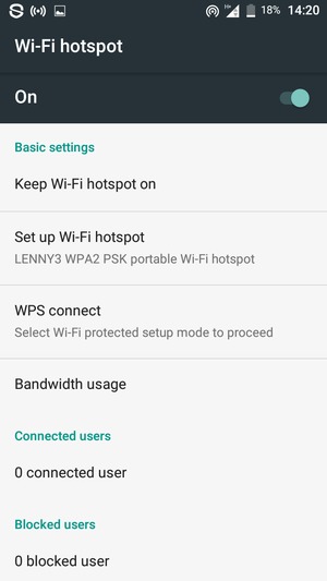 Your phone is now set up for use as a modem