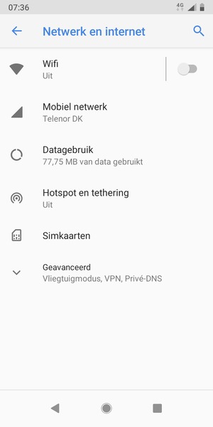 Selecteer Hotspot en tethering