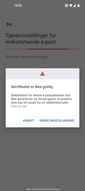 Velg ENDRE INNSTILLINGENE