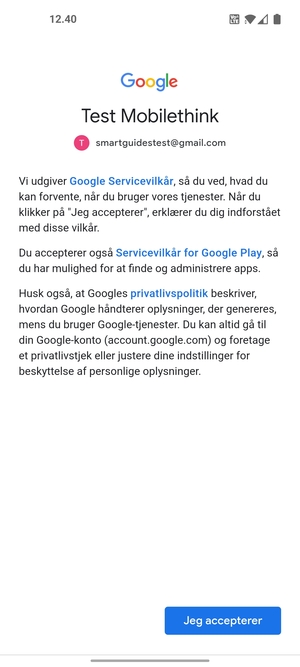 Vælg Jeg accepterer