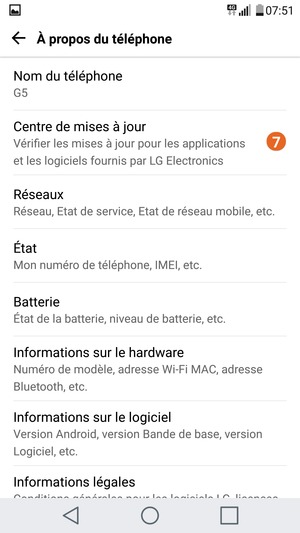 Sélectionnez Centre de mises à jour