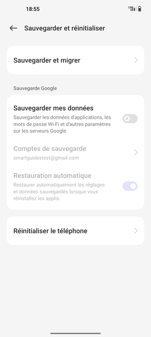 Activer Sauvegarder mes données