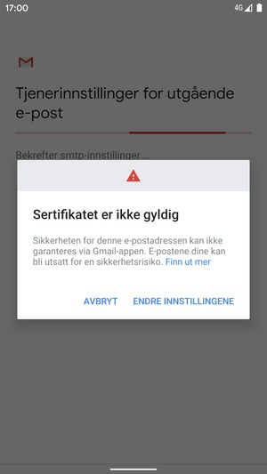 Velg ENDRE INNSTILLINGENE