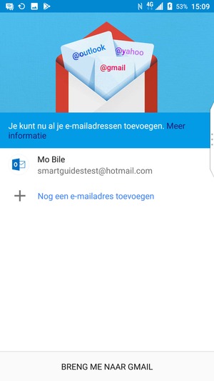 Selecteer BRENG ME NAAR GMAIL
