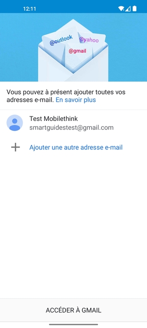 Sélectionnez ACCÉDER À GMAIL
