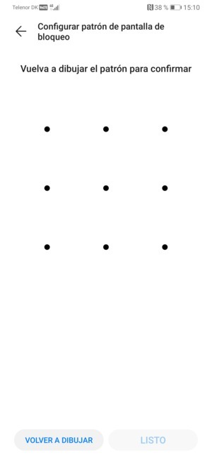 Dibuje de nuevo el patrón de desbloqueo