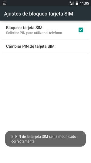 Su PIN de la tarjeta SIM ha sido cambiado