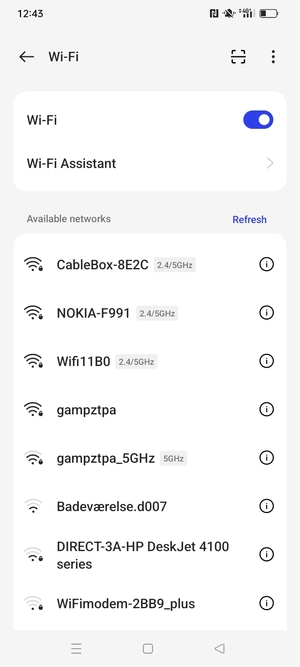 Select the wireless network you want to connect to