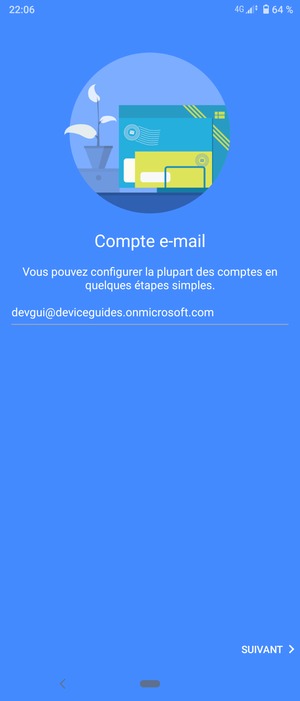Saisissez votre adresse e-mail et sélectionnez SUIVANT