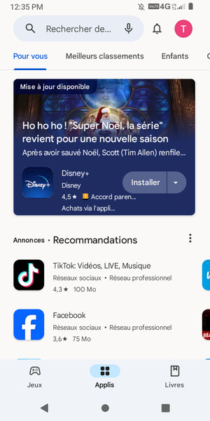 Sélectionnez la barre de Recherche