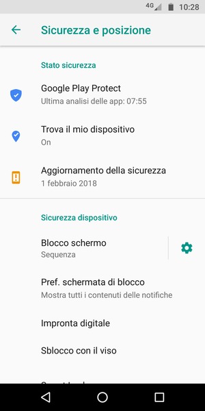 Il tuo telefono è ora protetto dal blocco schermo