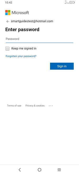 Enter your password and select Sign in