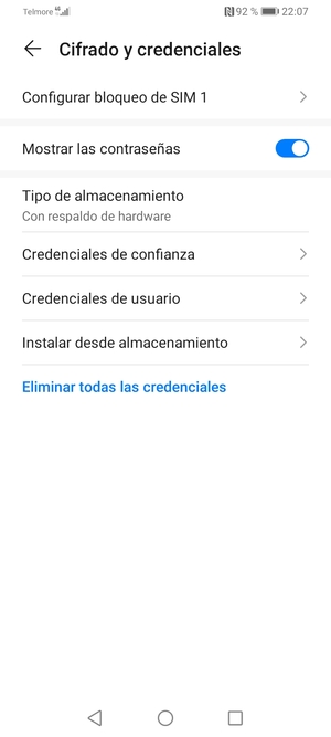 Seleccione Configurar bloqueo de SIM