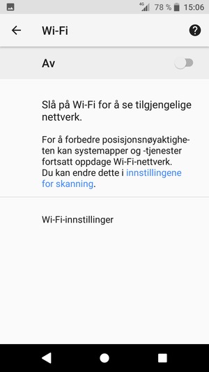 Slå på Wi-Fi