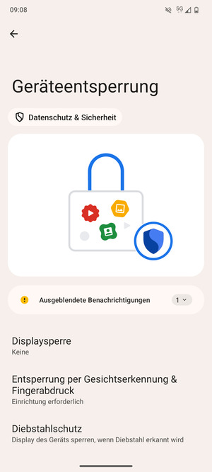 Wählen Sie Displaysperre