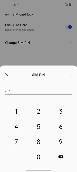 Confirm your new SIM PIN and select OK