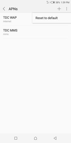 Select Reset to default