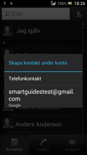 Tryck på ditt konto