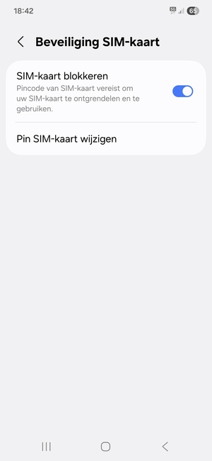 Selecteer Pin SIM-kaart wijzigen