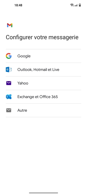 Sélectionnez Exchange et Office 365