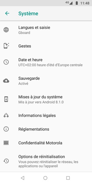 Sélectionnez Mises à jour du système