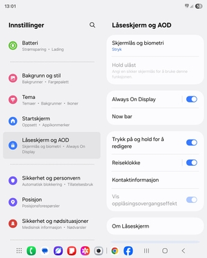 Velg Skjermlås og biometri