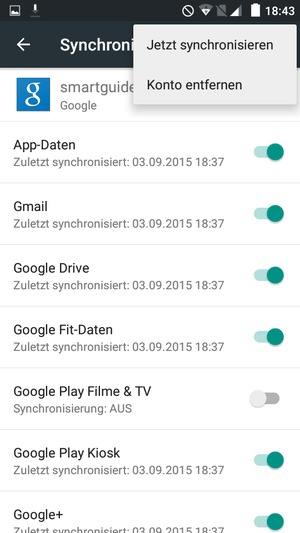 Wählen Sie Jetzt synchronisieren