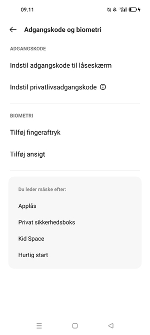 Vælg Indstil adgangskode til låseskærm