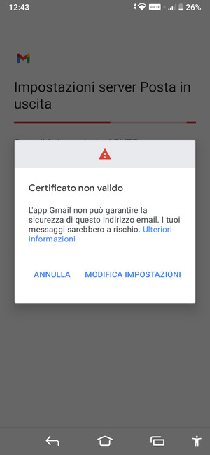 Seleziona MODIFICA IMPOSTAZIONI