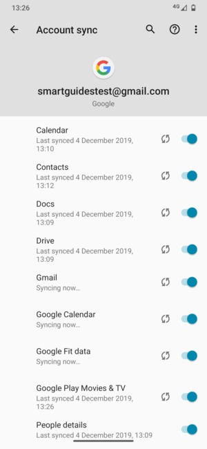 Your information will be synchronised