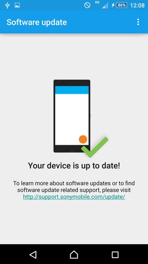 If your phone is up to date, you will see the following screen.