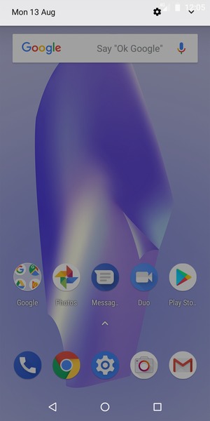 Slide down the top menu