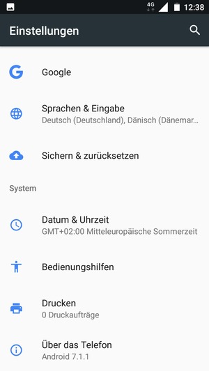 Scrollen Sie und wählen Sie Über das Telefon