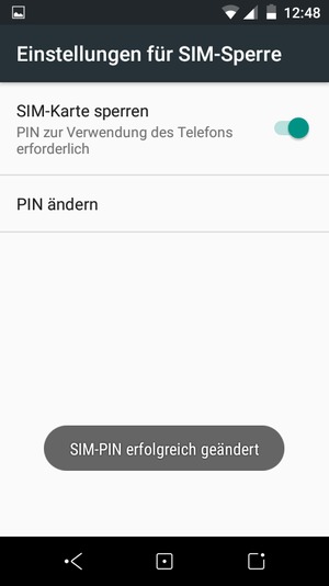Ihre SIM-PIN wurde geändert