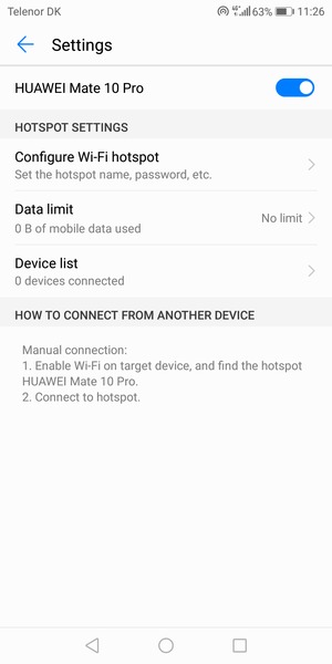 Your phone is now set up for use as a modem