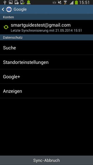 Wählen Sie Ihr Konto für Backup