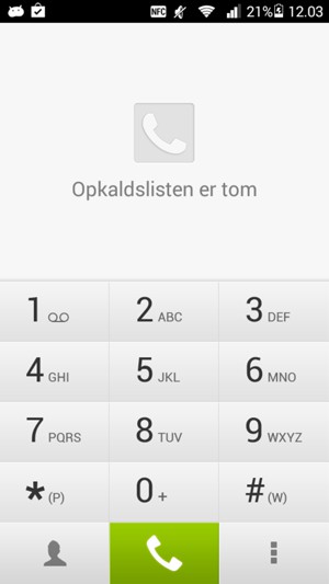 Tryk og hold 1-tallet nede