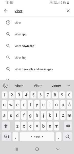 Skriv inn applikasjonsnavnet og velg Søk