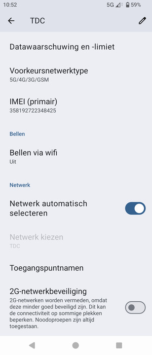 Scroll naar en selecteer Toegangspuntnamen