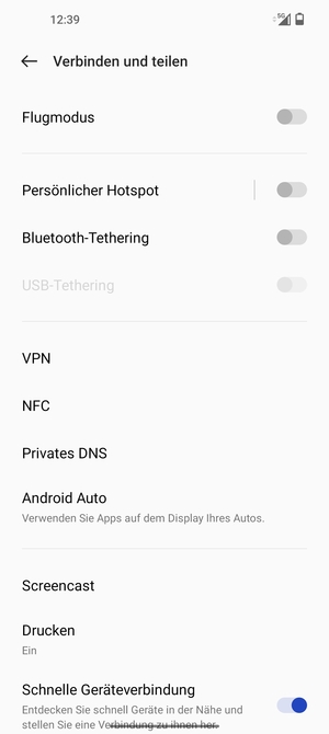 Wählen Sie Persönlicher Hotspot