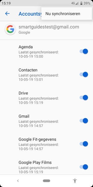 Selecteer Nu synchroniseren