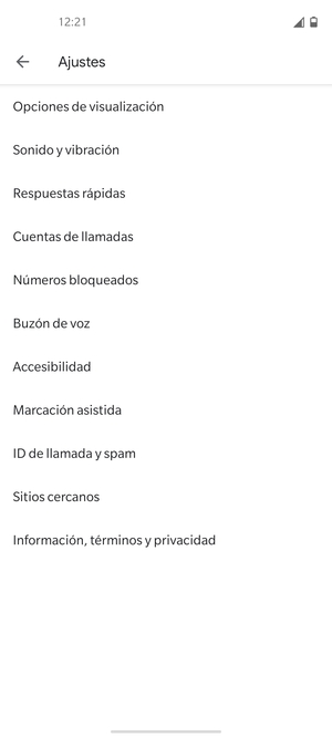 Seleccione Buzón de voz