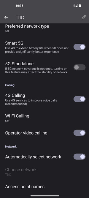 To change network if network problems occur, turn off Automatically select network