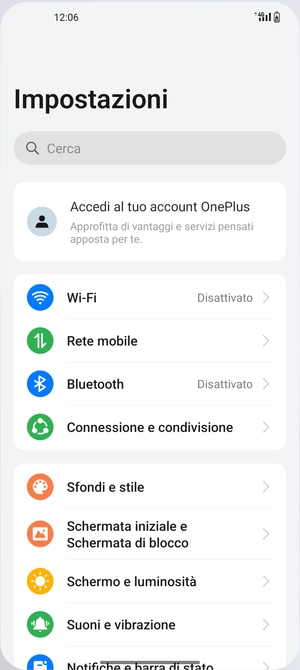 Seleziona Wi-Fi