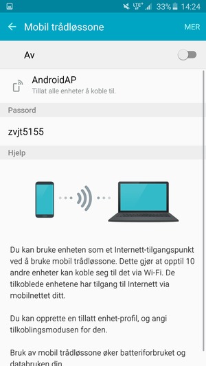Velg
menyknappen eller velg MER