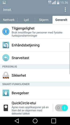 For å bytte PIN-koden til SIM-kortet, velg Generelt og Sikkerhet