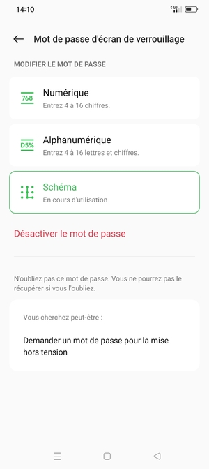 Votre téléphone est maintenant sécurisé par un écran de verrouillage