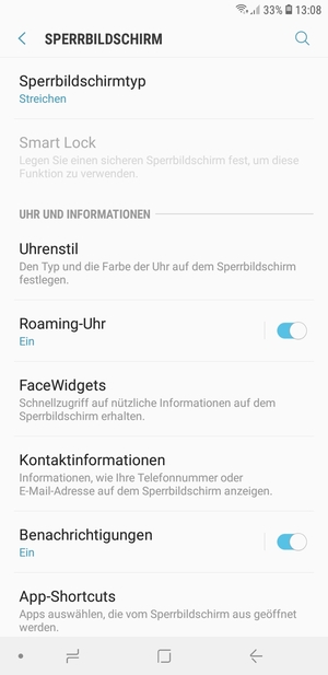 Wählen Sie Sperrbildschirmtyp
